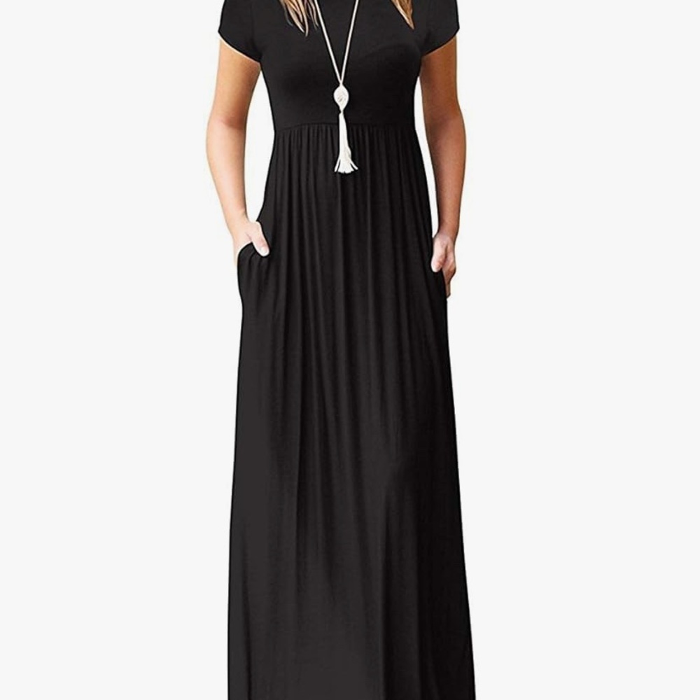 Amazon Black Maxi Dress with Pockets